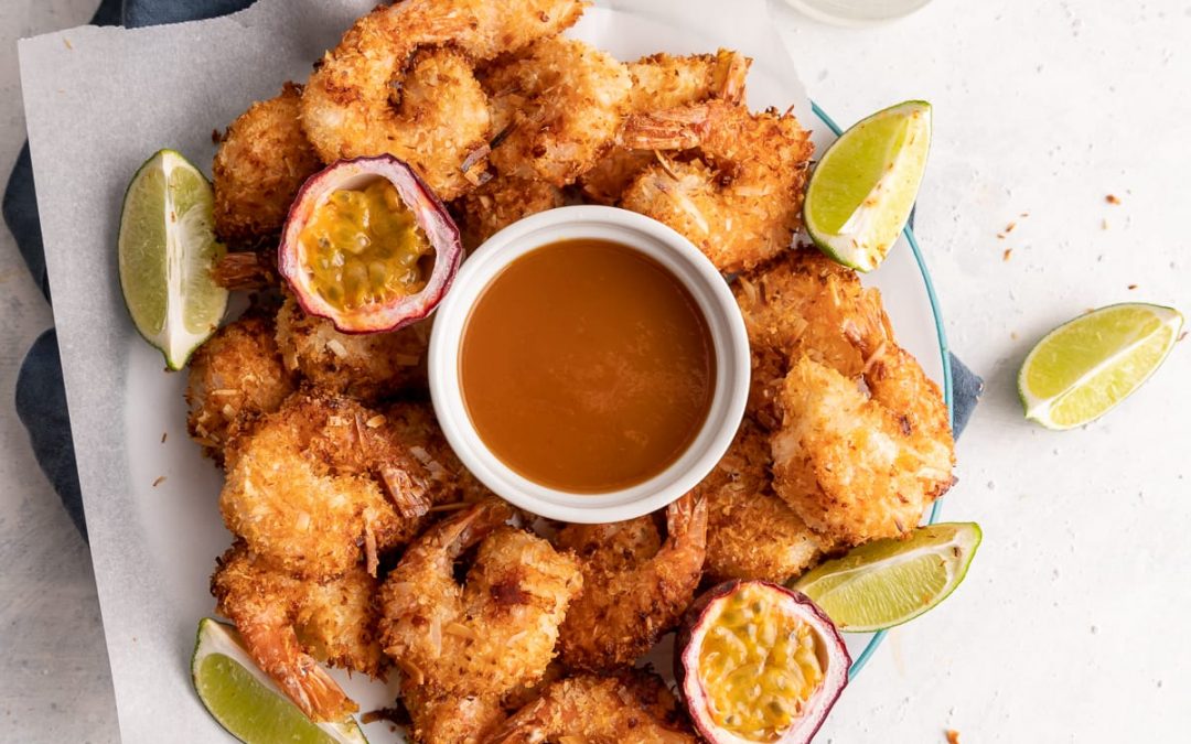 Air Fryer Coconut Shrimp with Habanero Passion Fruit Dipping Sauce