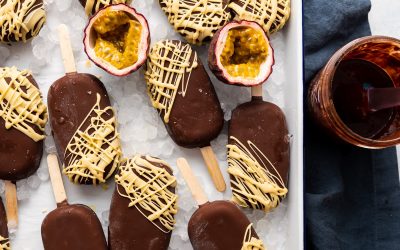 Dark Chocolate Passion Fruit Ice Cream Pops